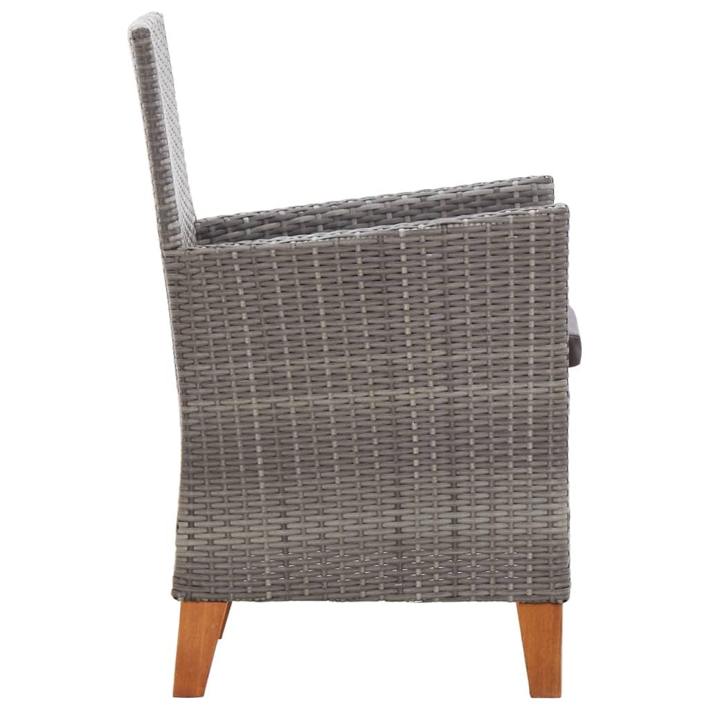 Patio Chairs 2 pcs with Cushions Poly Rattan Gray at Set Shop and Smile