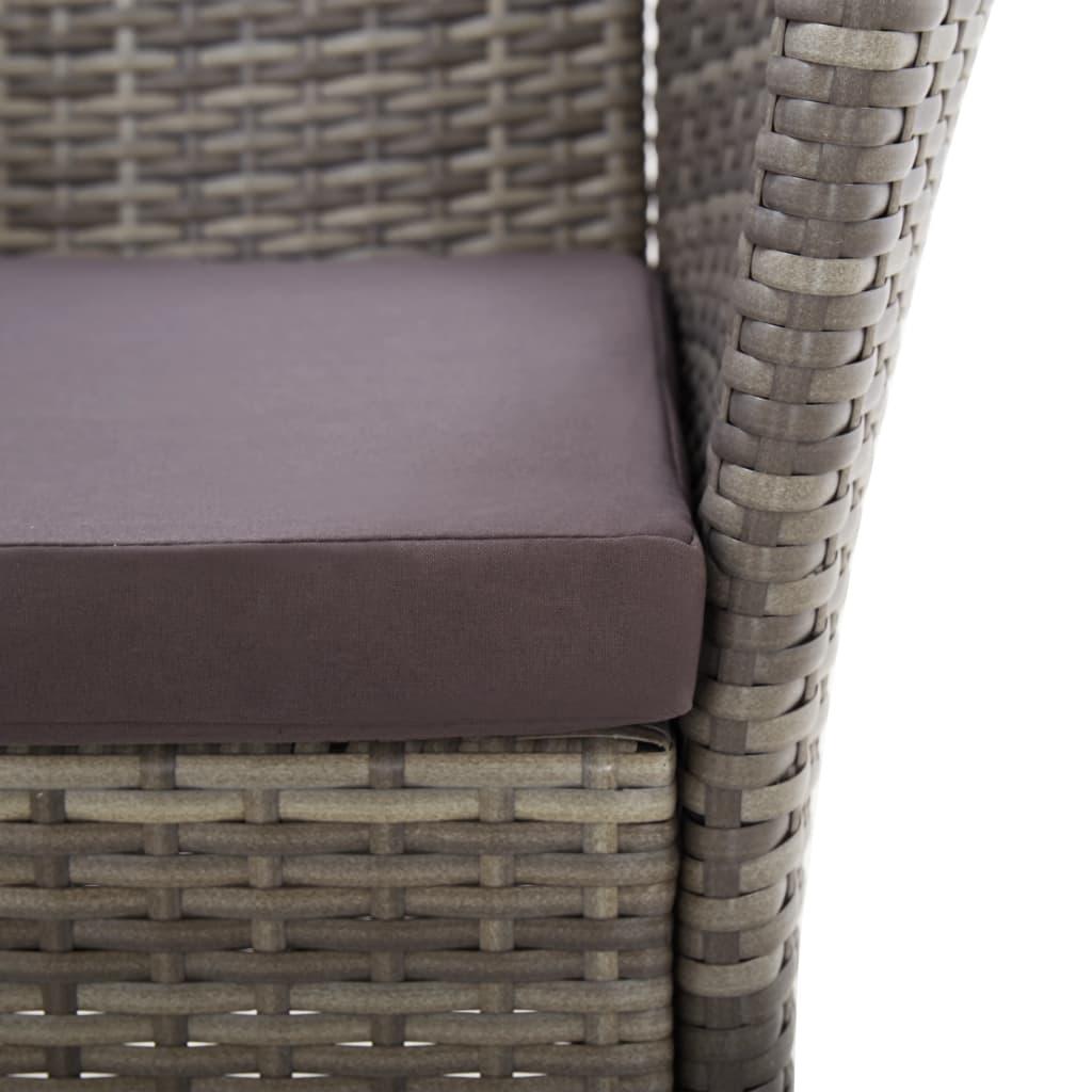 Patio Chairs 2 pcs with Cushions Poly Rattan Gray at Set Shop and Smile