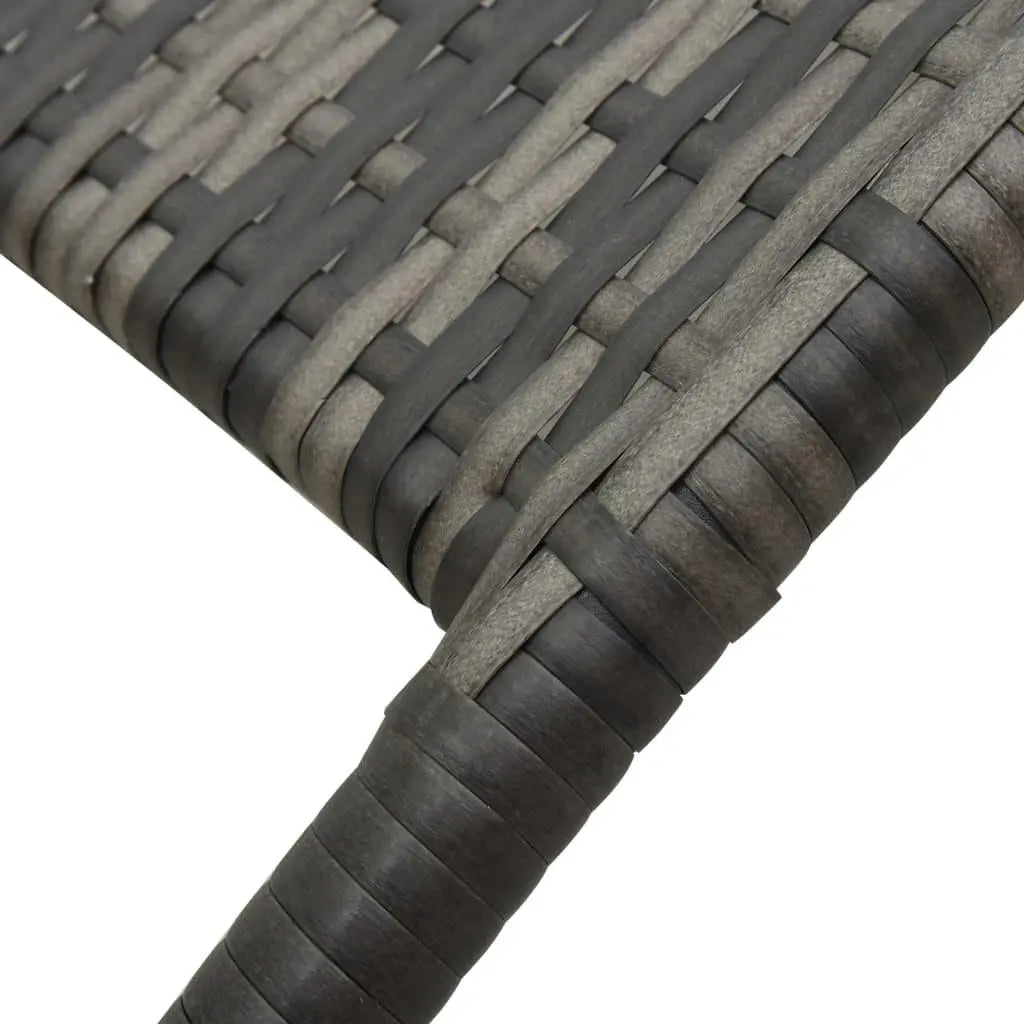 Folding Sun Lounger Poly Rattan Gray at Set Shop and Smile