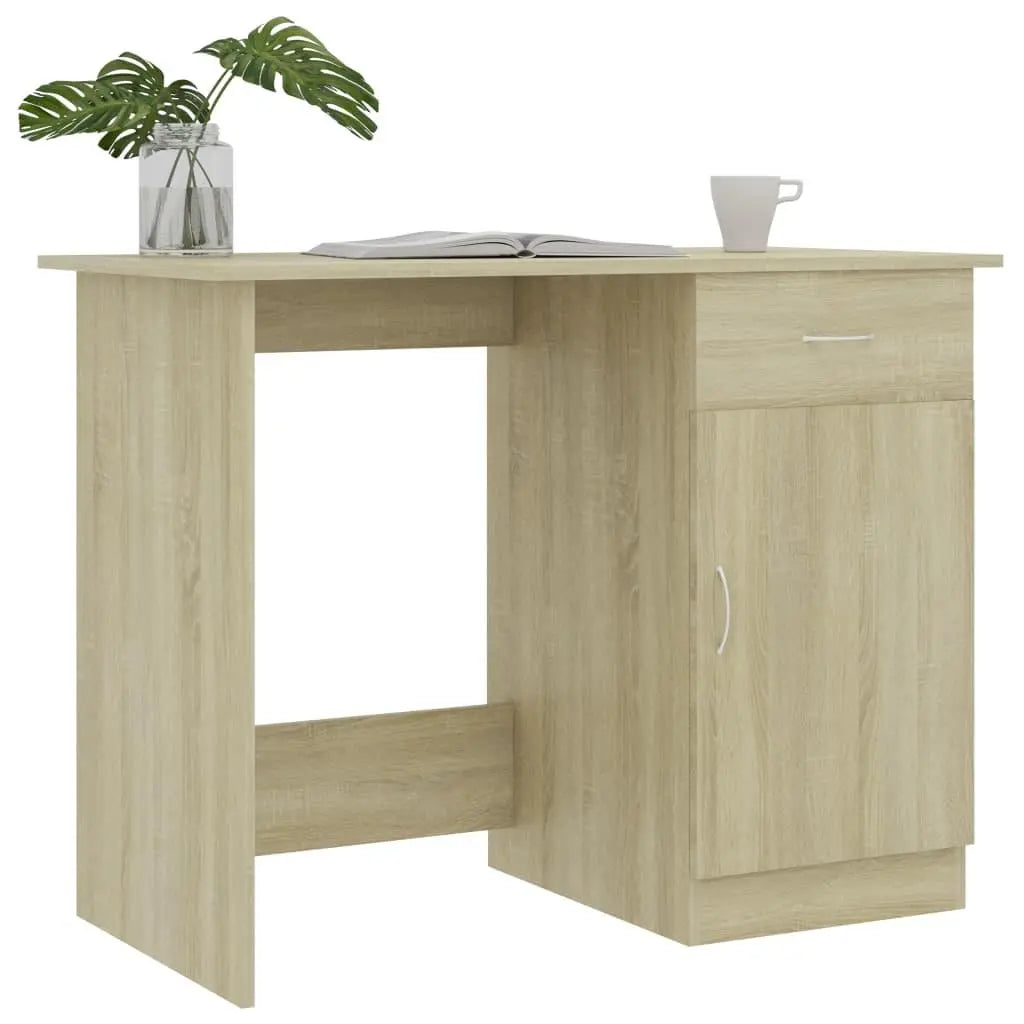 Desk Sonoma Oak 39.4"x19.7"x29.9" Engineered Wood at Set Shop and Smile