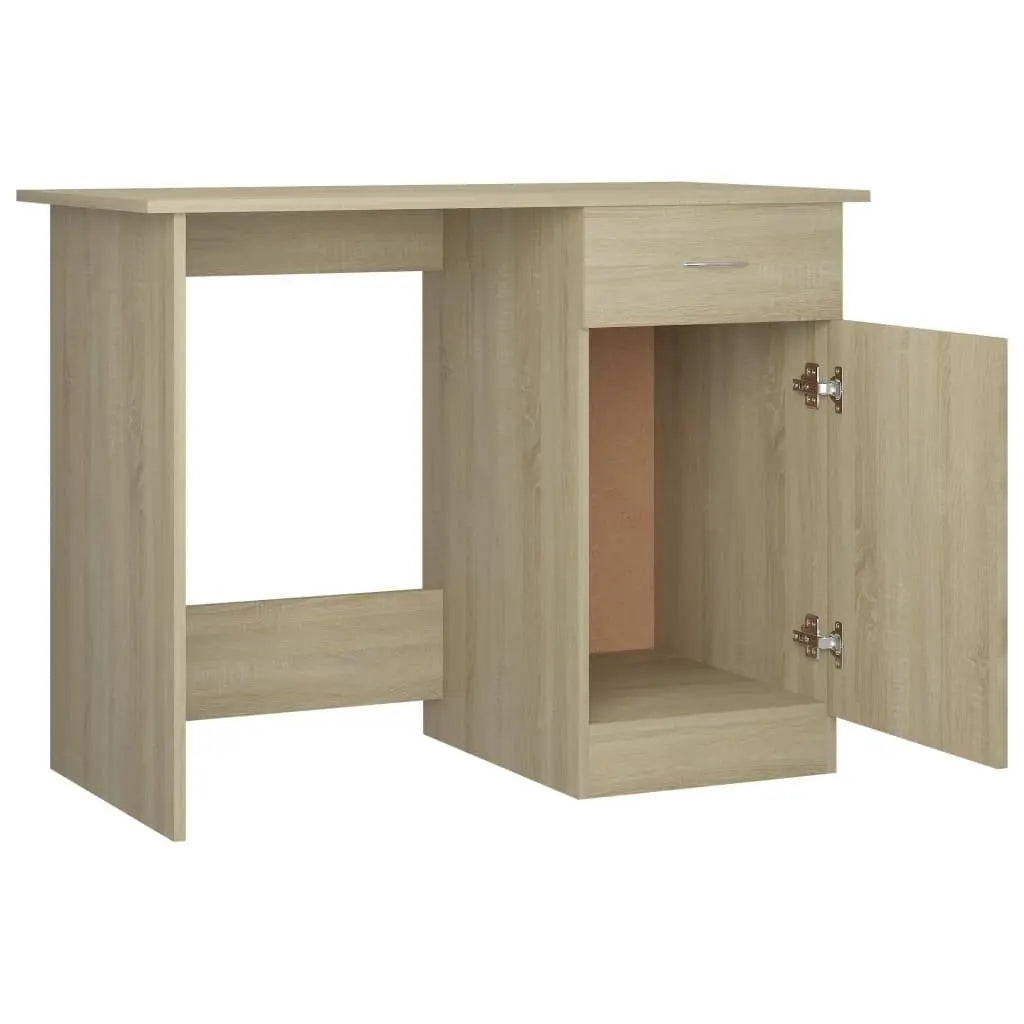 Desk Sonoma Oak 39.4"x19.7"x29.9" Engineered Wood at Set Shop and Smile