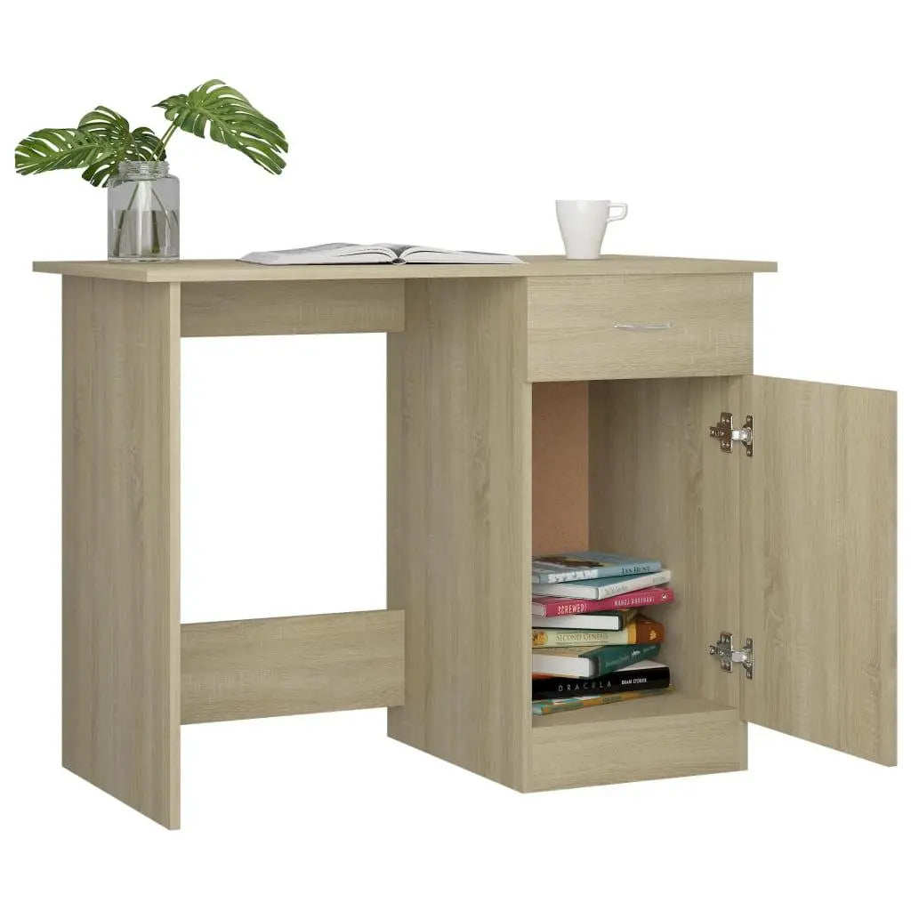Desk Sonoma Oak 39.4"x19.7"x29.9" Engineered Wood at Set Shop and Smile