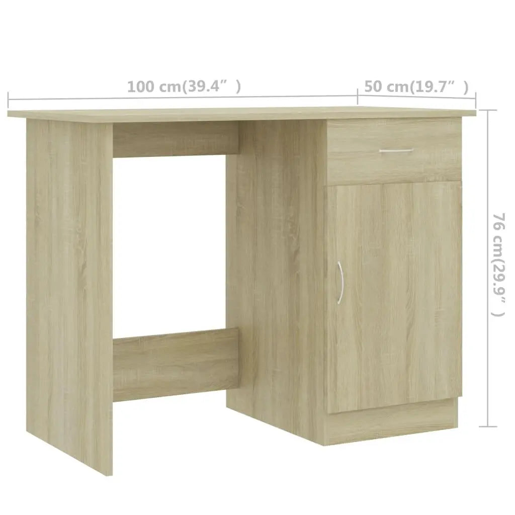 Desk Sonoma Oak 39.4"x19.7"x29.9" Engineered Wood at Set Shop and Smile