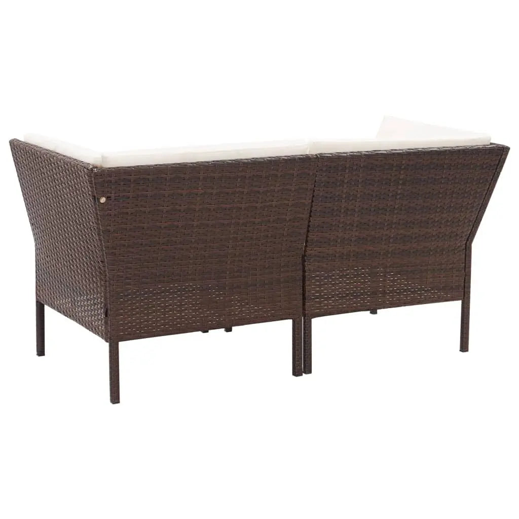 6 Piece Patio Lounge Set with Cushions Poly Rattan Brown at Set Shop and Smile