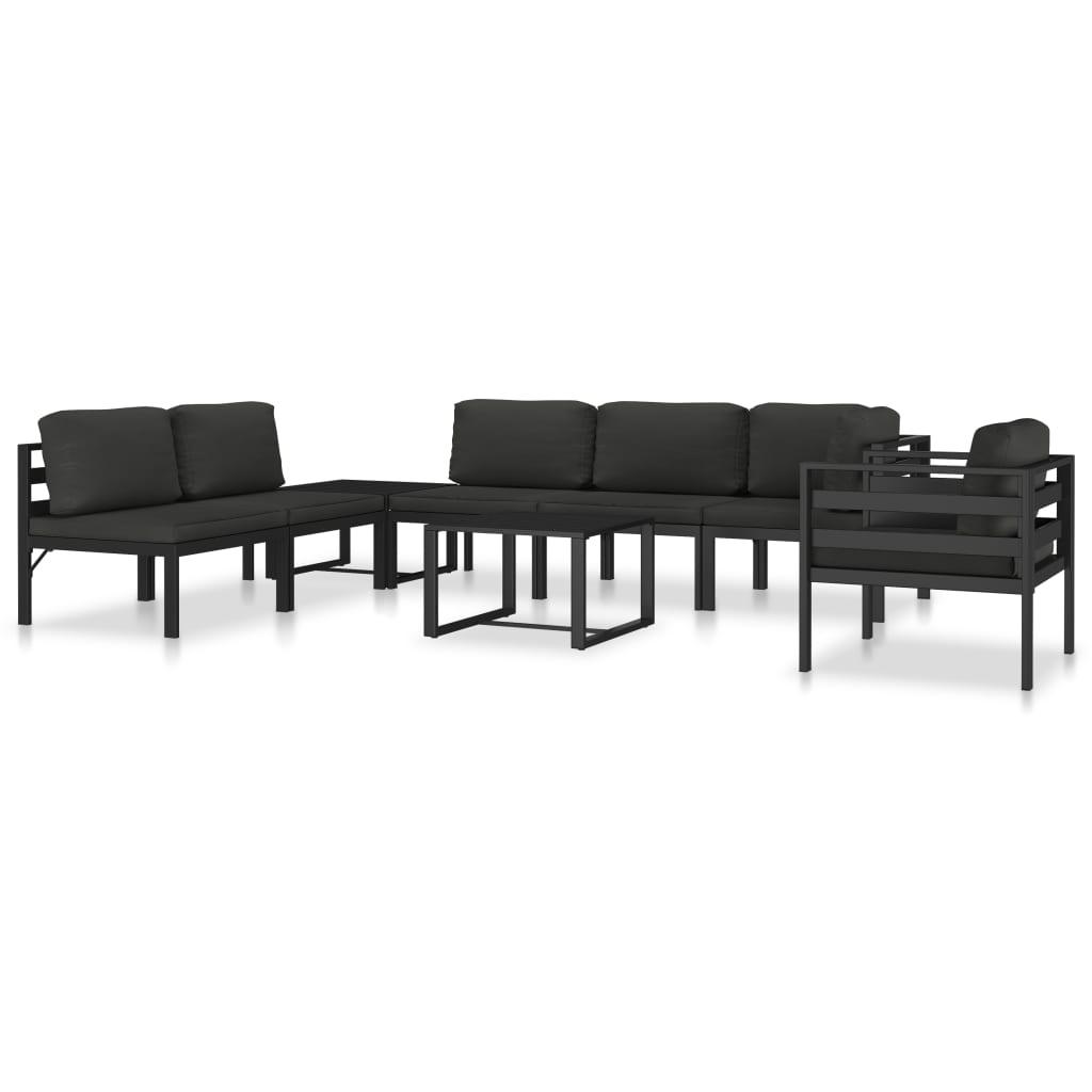 Sectional Middle Sofa with Cushions Aluminum Anthracite at Set Shop and Smile