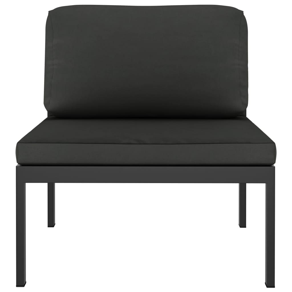 Sectional Middle Sofa with Cushions Aluminum Anthracite at Set Shop and Smile