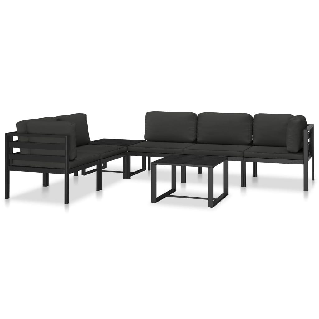 Sectional Middle Sofa with Cushions Aluminum Anthracite at Set Shop and Smile