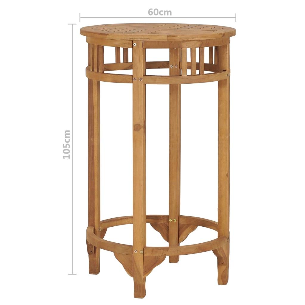 Bar Table Ø 23.6" Solid Wood Teak at Set Shop and Smile