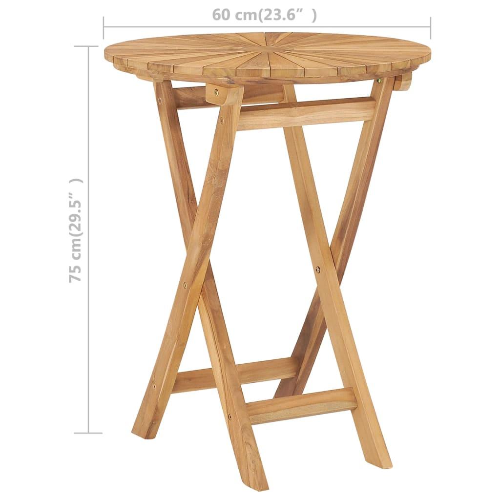 Folding Patio Table Ø 23.6" Solid Teak Wood at Set Shop and Smile