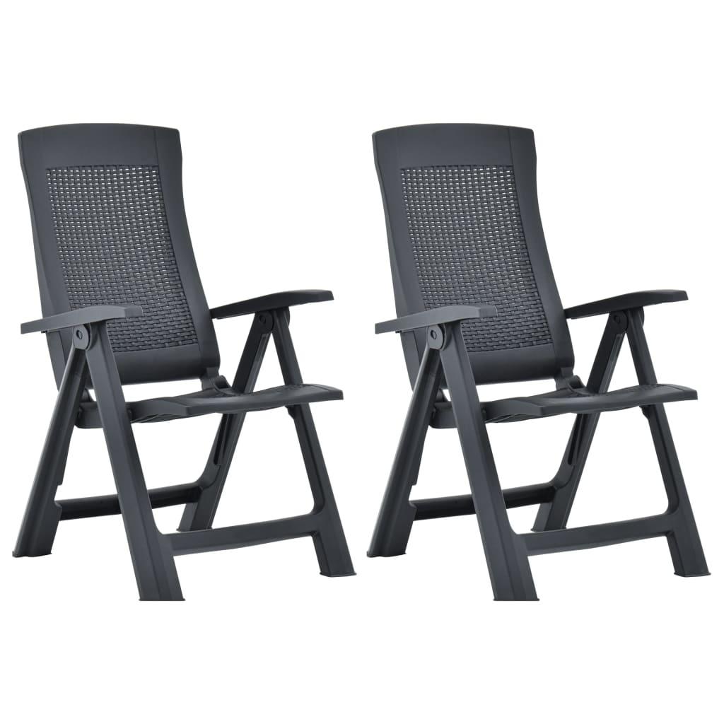 Patio Reclining Chairs 2 pcs Plastic Anthracite at Set Shop and Smile