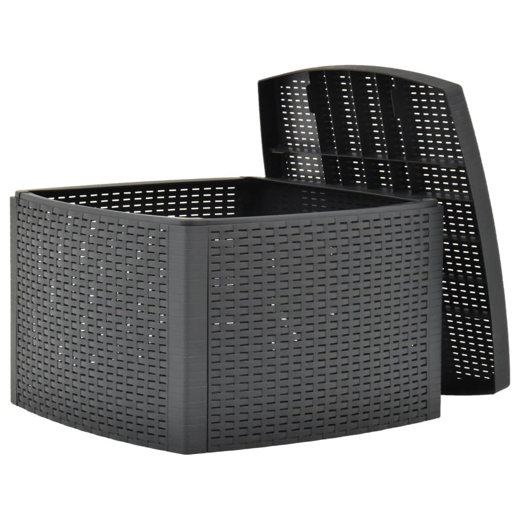 Side Table Anthracite 21.3"x21.3"x14.4" Plastic at Set Shop and Smile