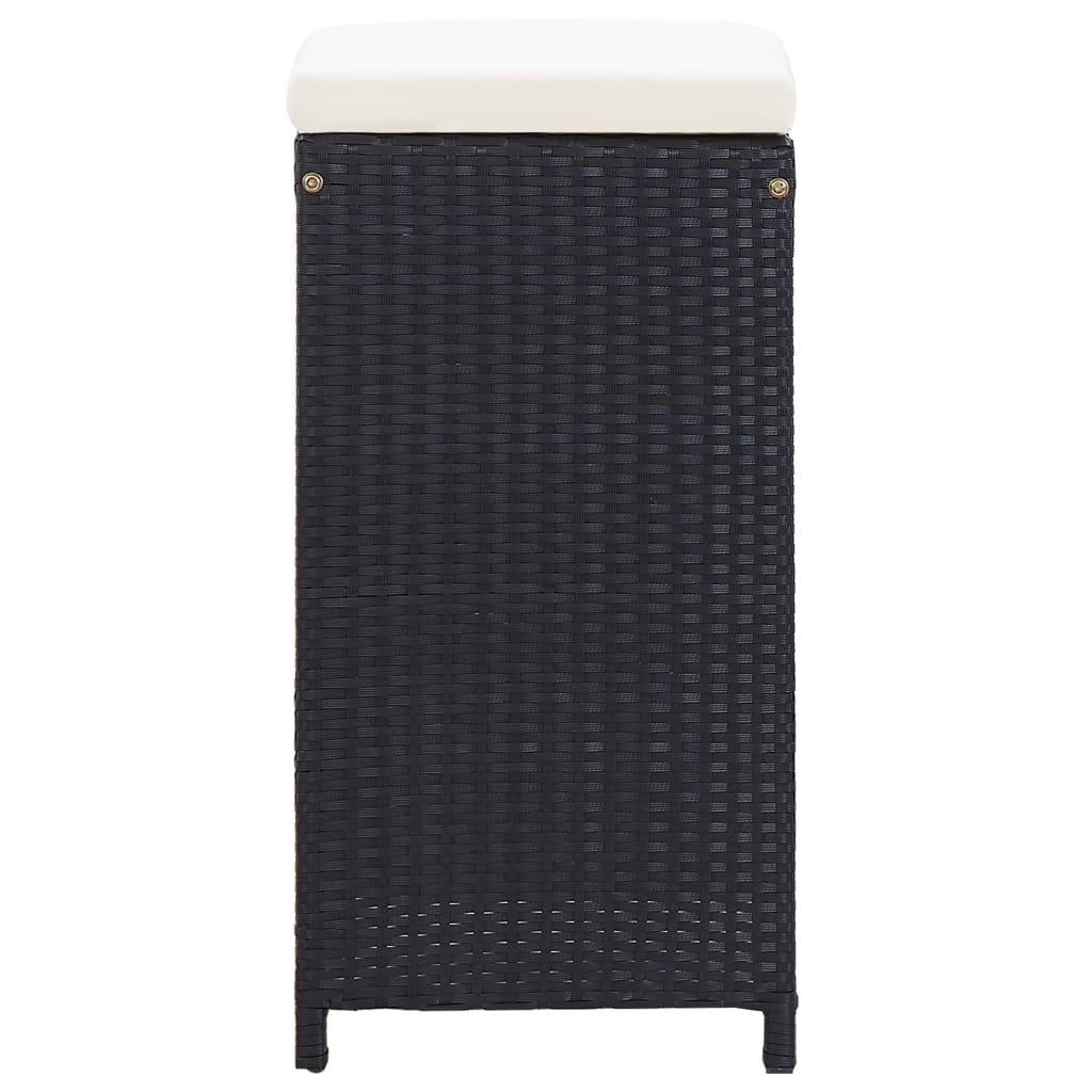 7 Piece Patio Bar Set with Cushions Poly Rattan Black at Set Shop and Smile