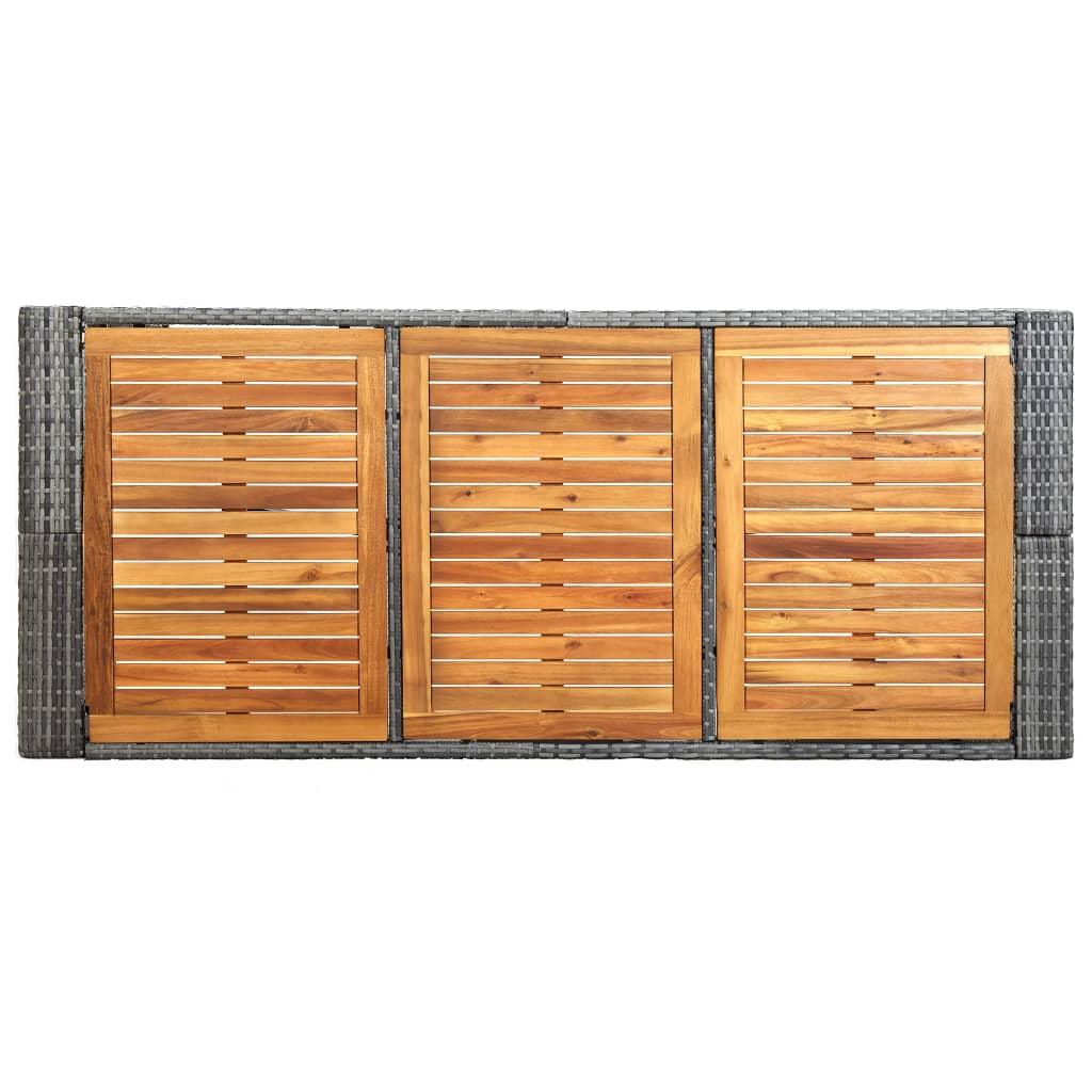 7 Piece Patio Bar Set with Cushions Poly Rattan Gray at Set Shop and Smile