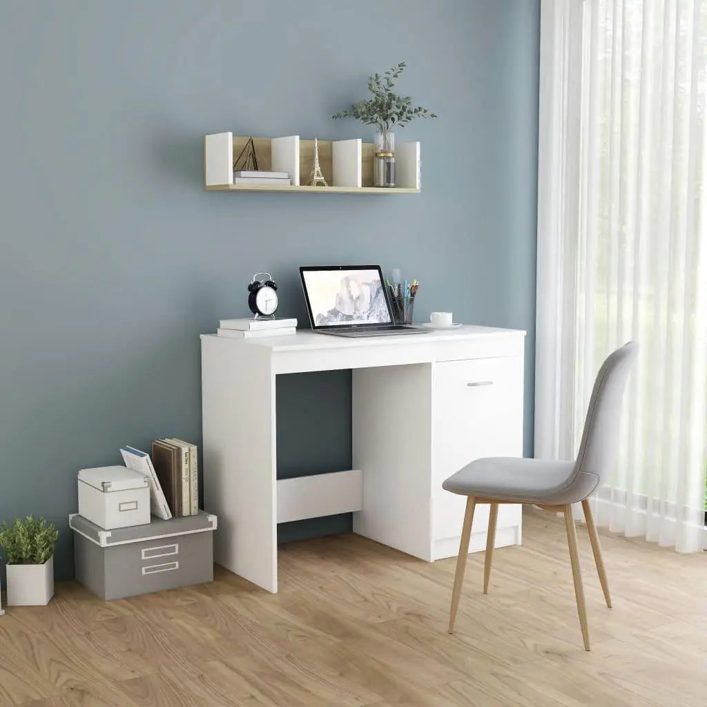 Desk White 39.4"x19.7"x29.9" Engineered Wood at Set Shop and Smile