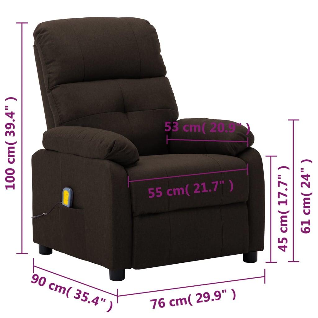 Massage Recliner Dark Brown Fabric at Set Shop and Smile