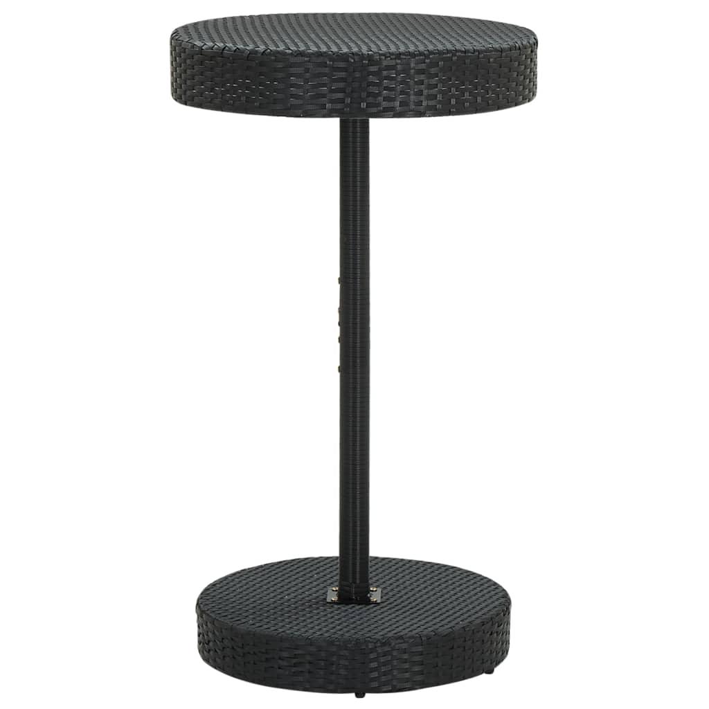 Patio Table Black 23.8"x41.7" Poly Rattan at Set Shop and Smile