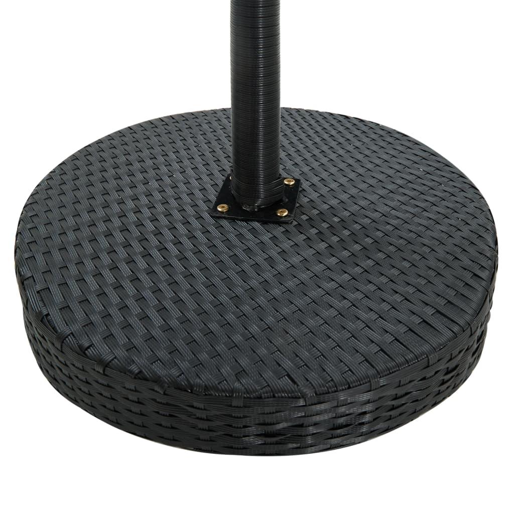 Patio Table Black 23.8"x41.7" Poly Rattan at Set Shop and Smile