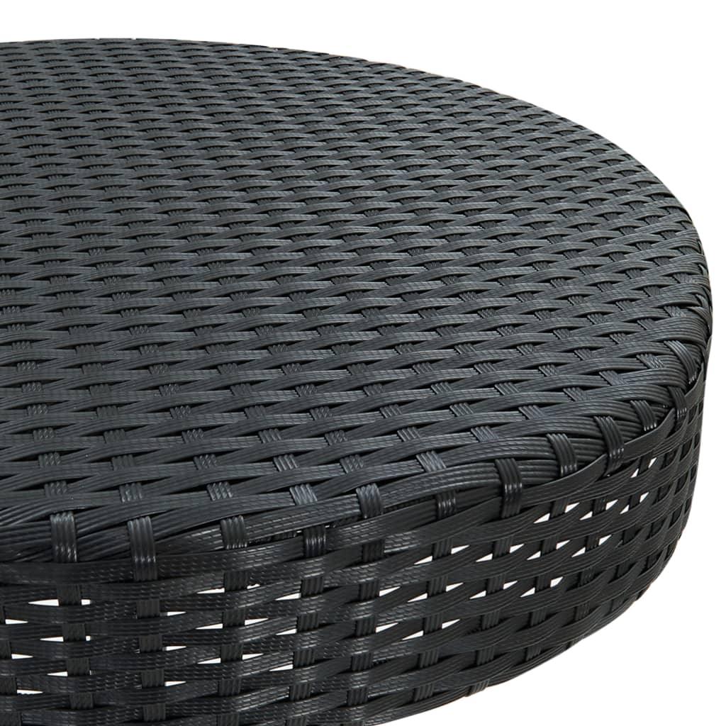 Patio Table Black 23.8"x41.7" Poly Rattan at Set Shop and Smile
