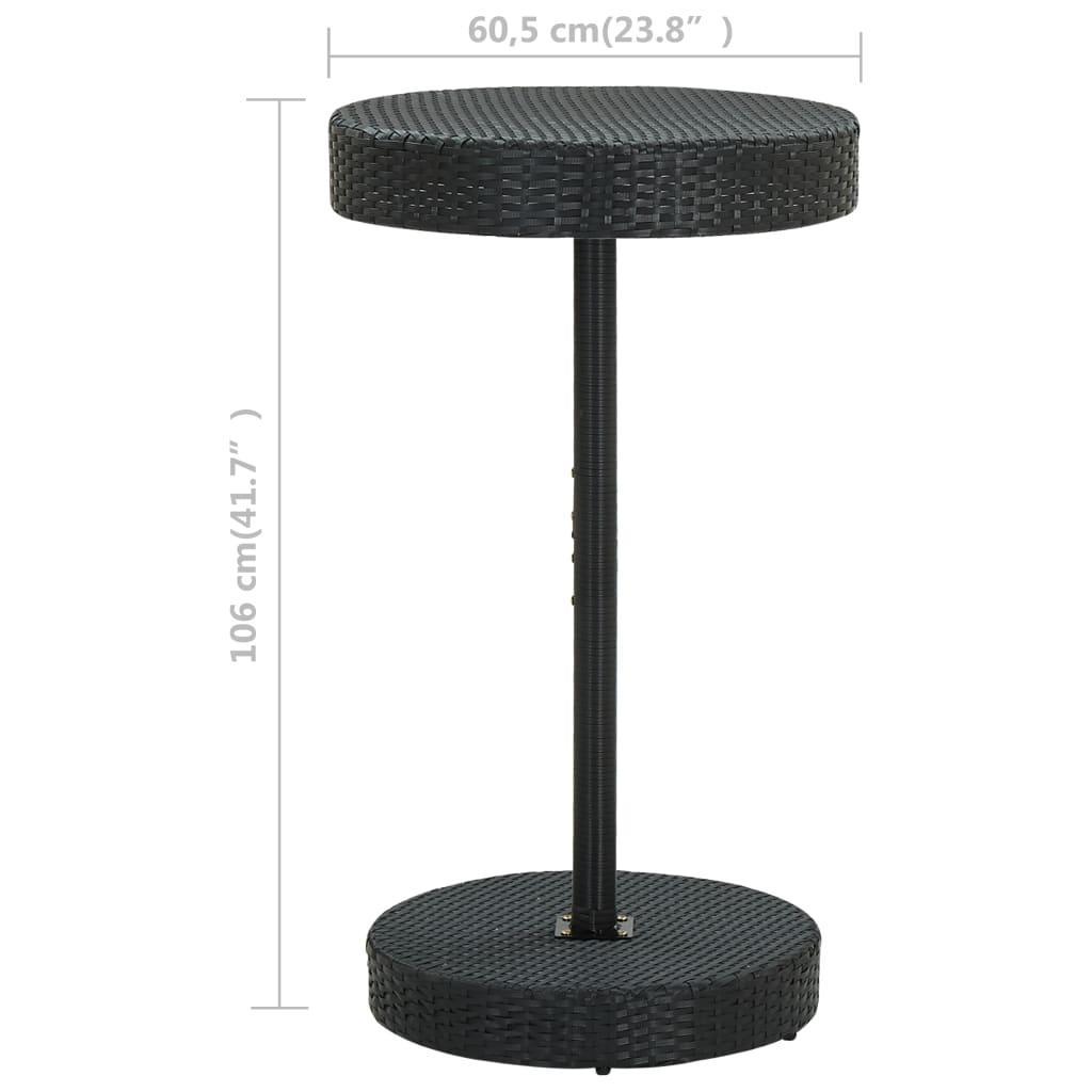 Patio Table Black 23.8"x41.7" Poly Rattan at Set Shop and Smile