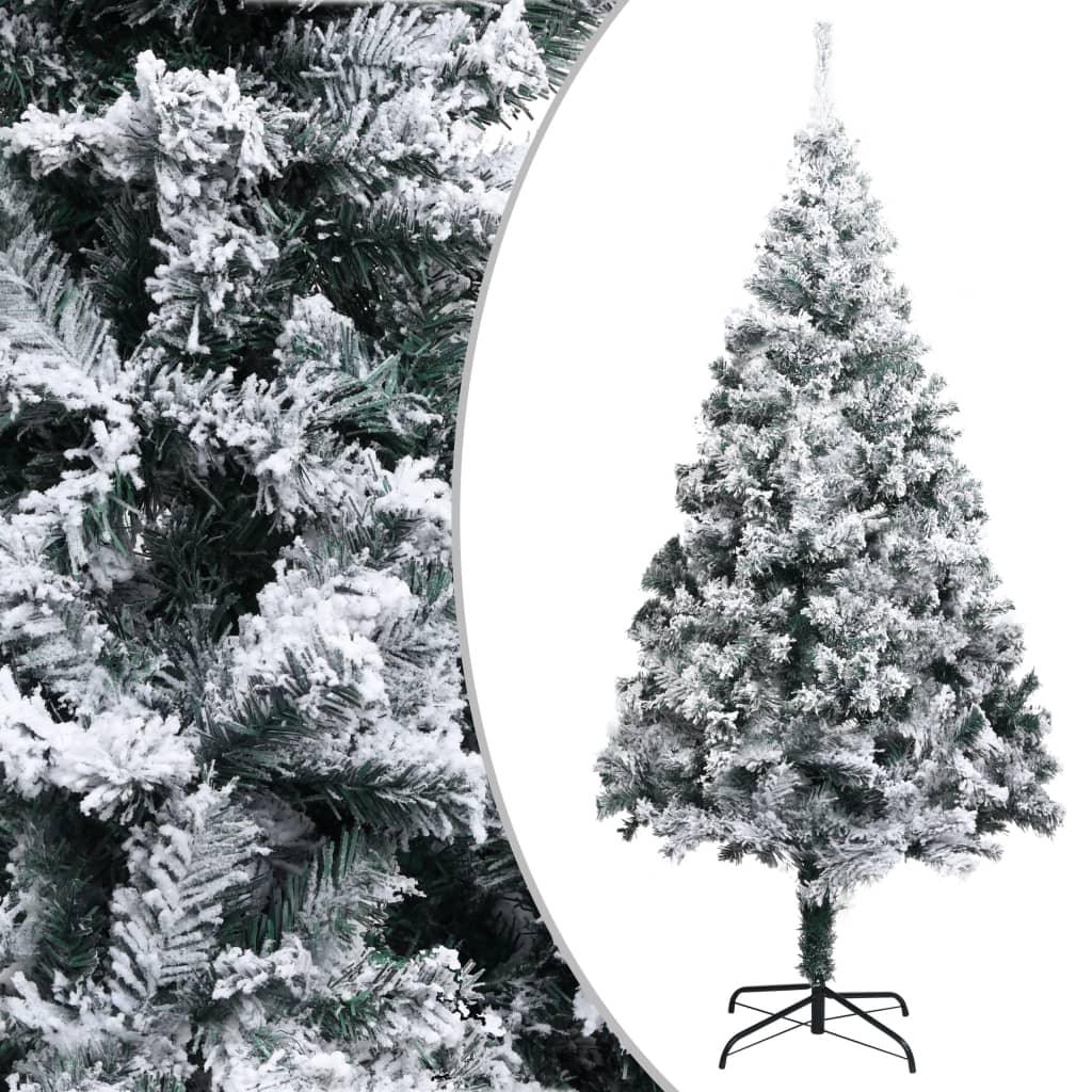Artificial Christmas Tree with Flocked Snow Green 6 ft PVC at Set Shop and Smile