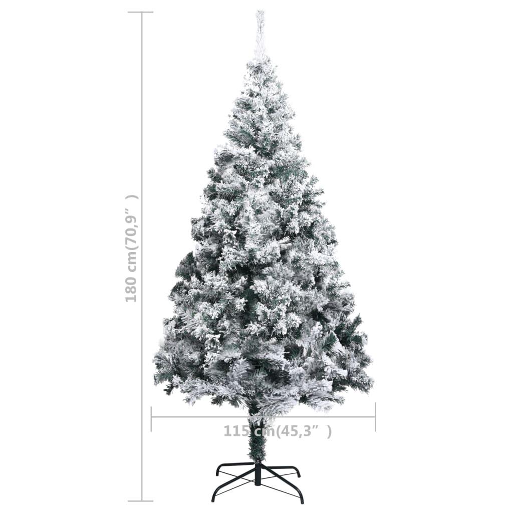 Artificial Christmas Tree with Flocked Snow Green 6 ft PVC at Set Shop and Smile