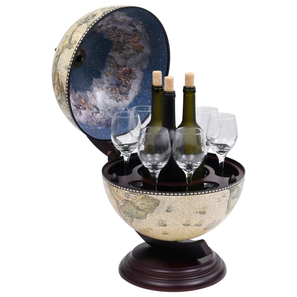 Tabletop Globe Bar Wine Stand Eucalyptus Wood Green at Set Shop and Smile
