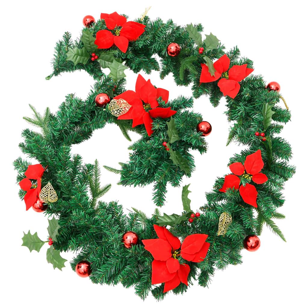 Christmas Garland with LED Lights Green 8.9' PVC at Set Shop and Smile