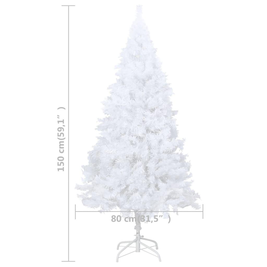 Artificial Christmas Tree with Thick Branches White 5 ft PVC at Set Shop and Smile