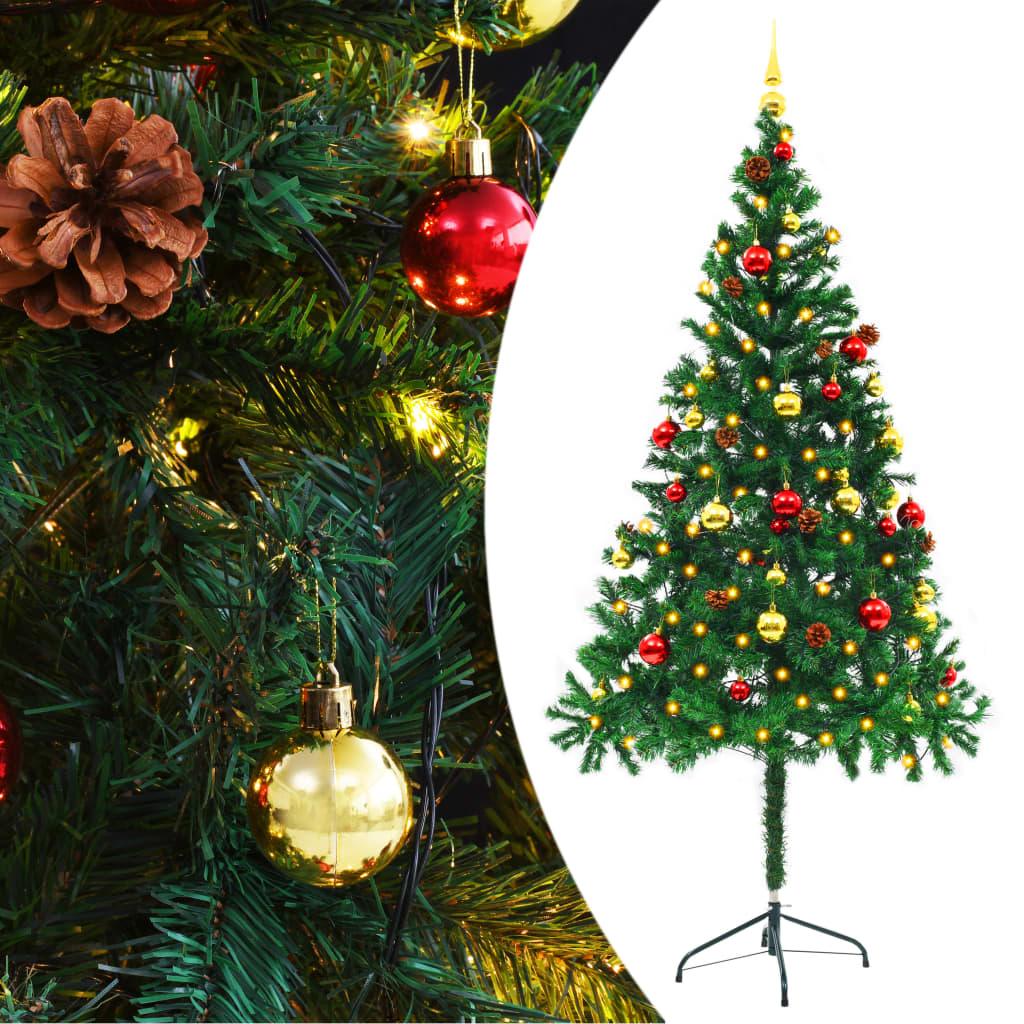 Artificial Christmas Tree with Baubles and LEDs Green 6 ft at Set Shop and Smile