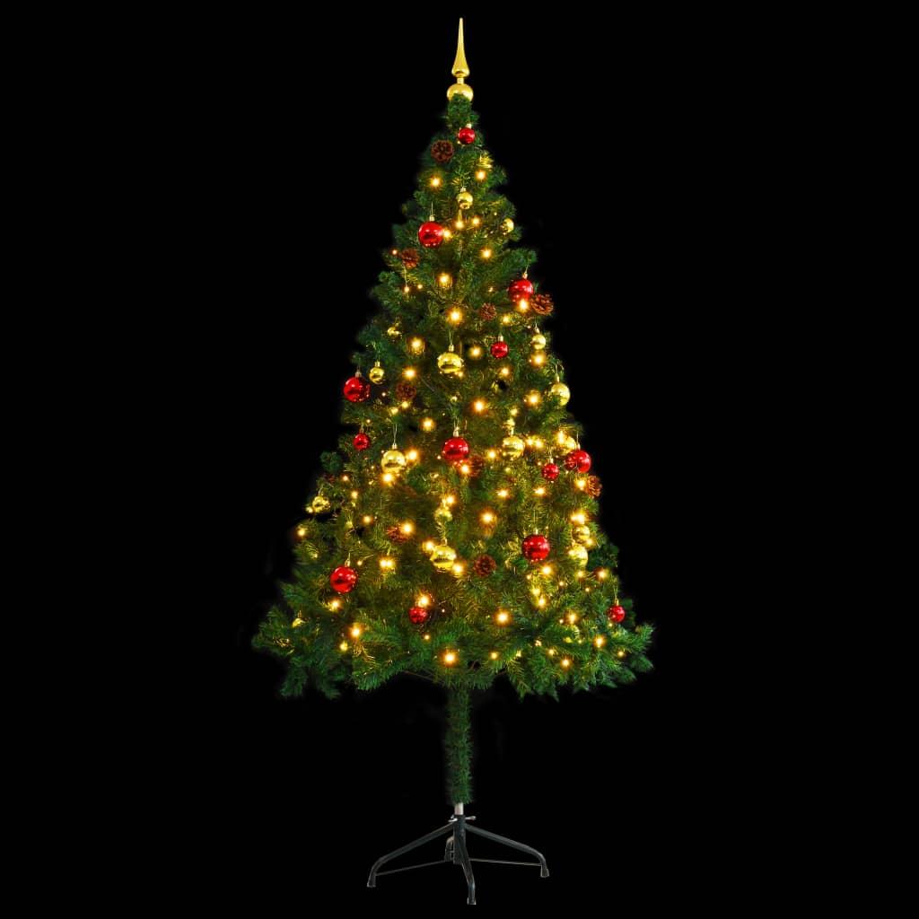 Artificial Christmas Tree with Baubles and LEDs Green 6 ft at Set Shop and Smile