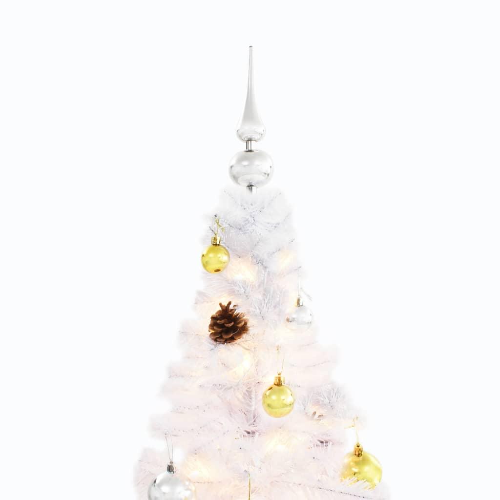 Artificial Christmas Tree with Baubles and LEDs White 7 ft at Set Shop and Smile