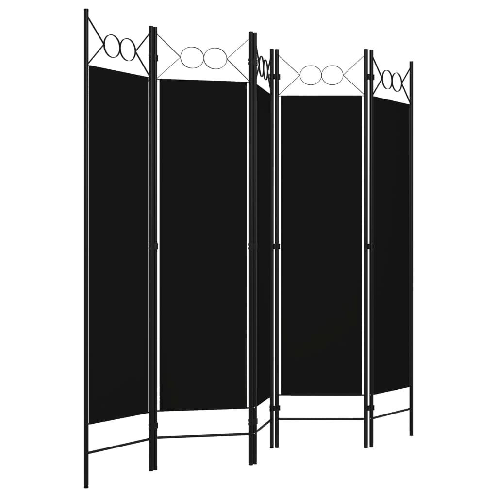 5-Panel Room Divider Black 78.7"x70.9" at Set Shop and Smile