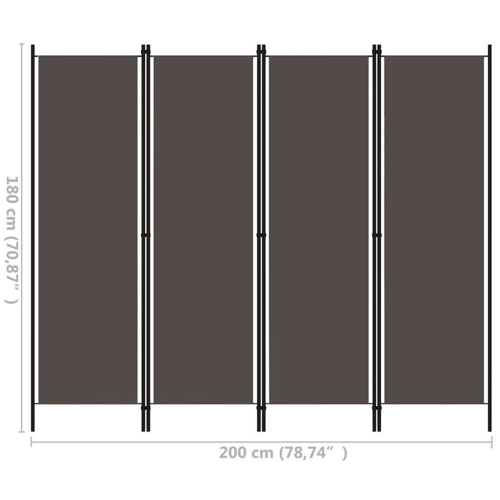4-Panel Room Divider Anthracite 78.7"x70.9" at Set Shop and Smile