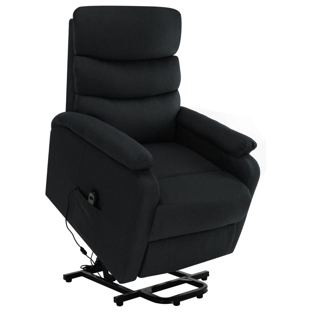 Power Lift Massage Recliner Black Fabric at Set Shop and Smile