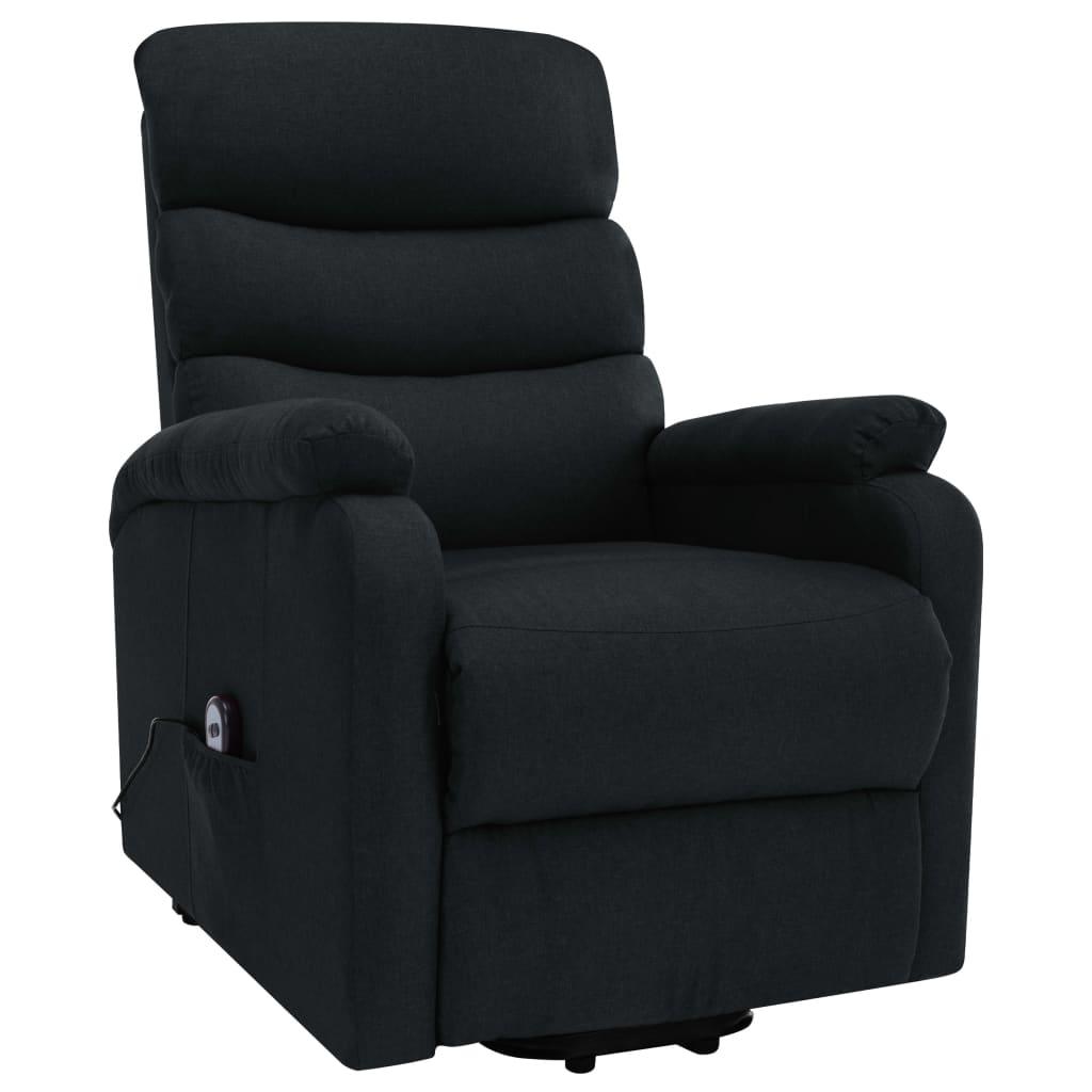 Power Lift Massage Recliner Black Fabric at Set Shop and Smile
