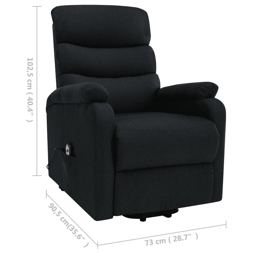 Power Lift Massage Recliner Black Fabric at Set Shop and Smile