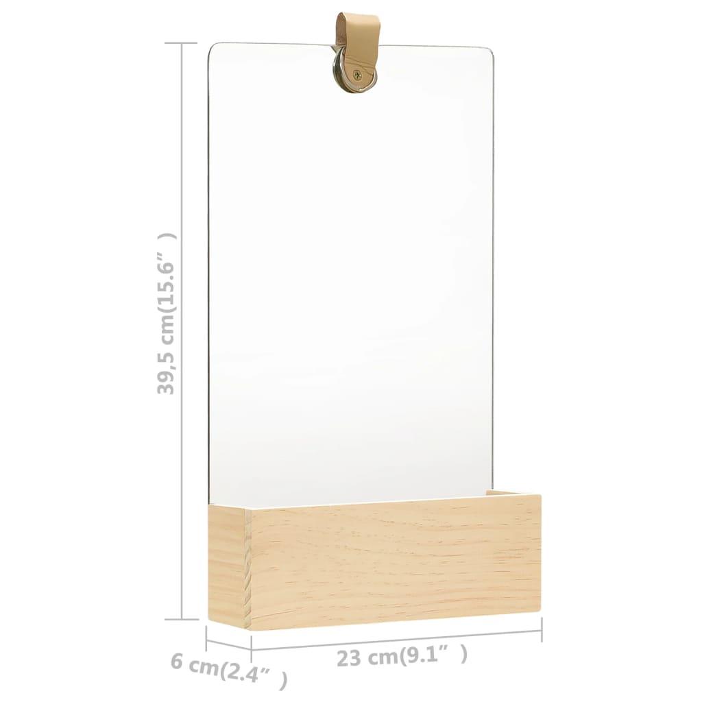 Wall Mirror Solid Pinewood 9.1"x15.6" at Set Shop and Smile