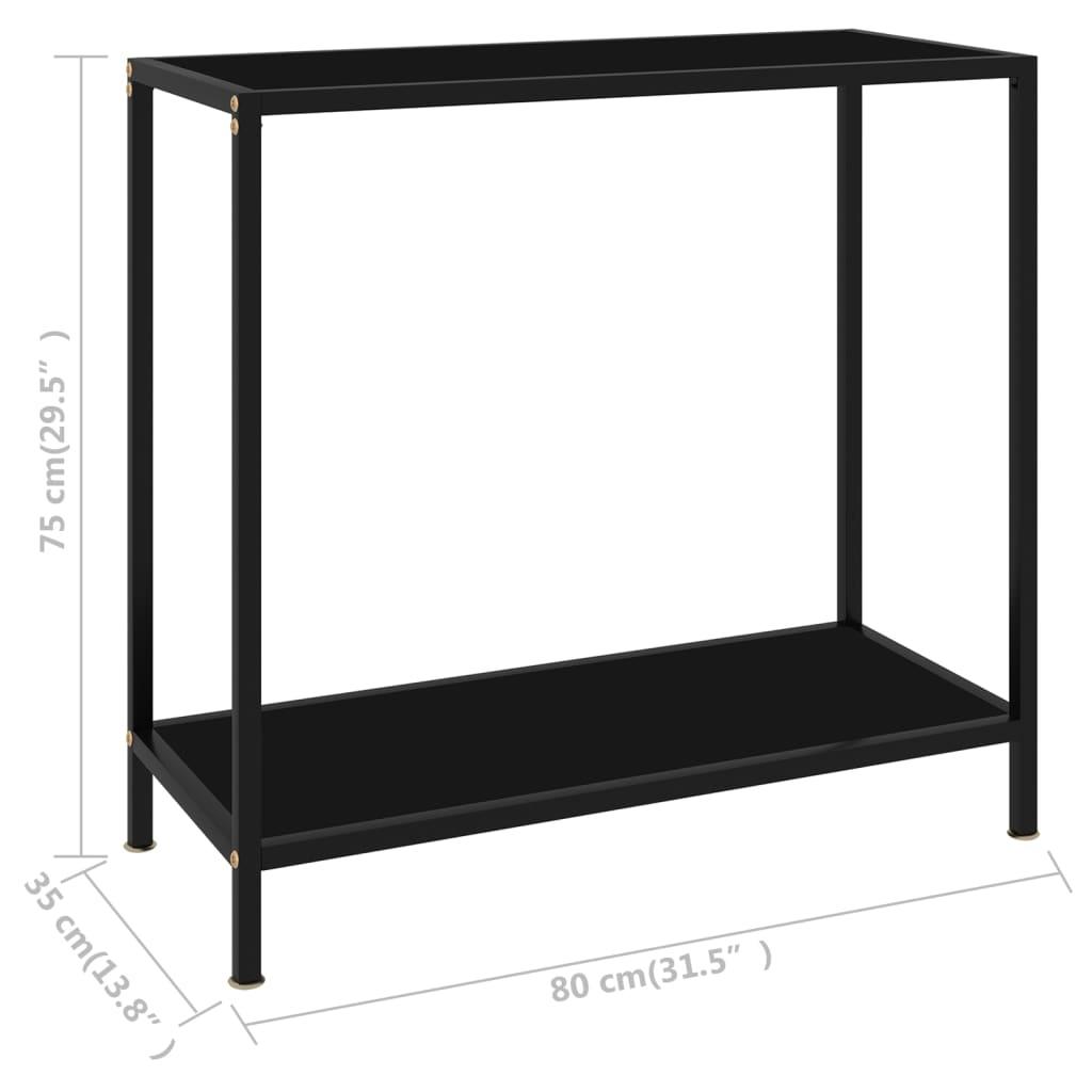 Console Table Black 31.5"x13.8"x29.5" Tempered Glass at Set Shop and Smile