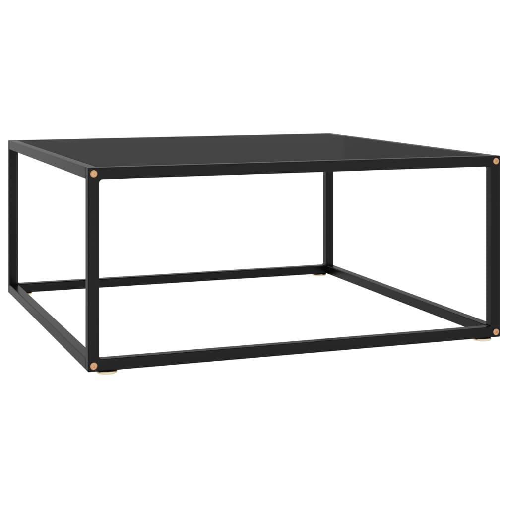 Coffee Table Black with Black Glass 31.5"x31.5"x13.8" at Set Shop and Smile