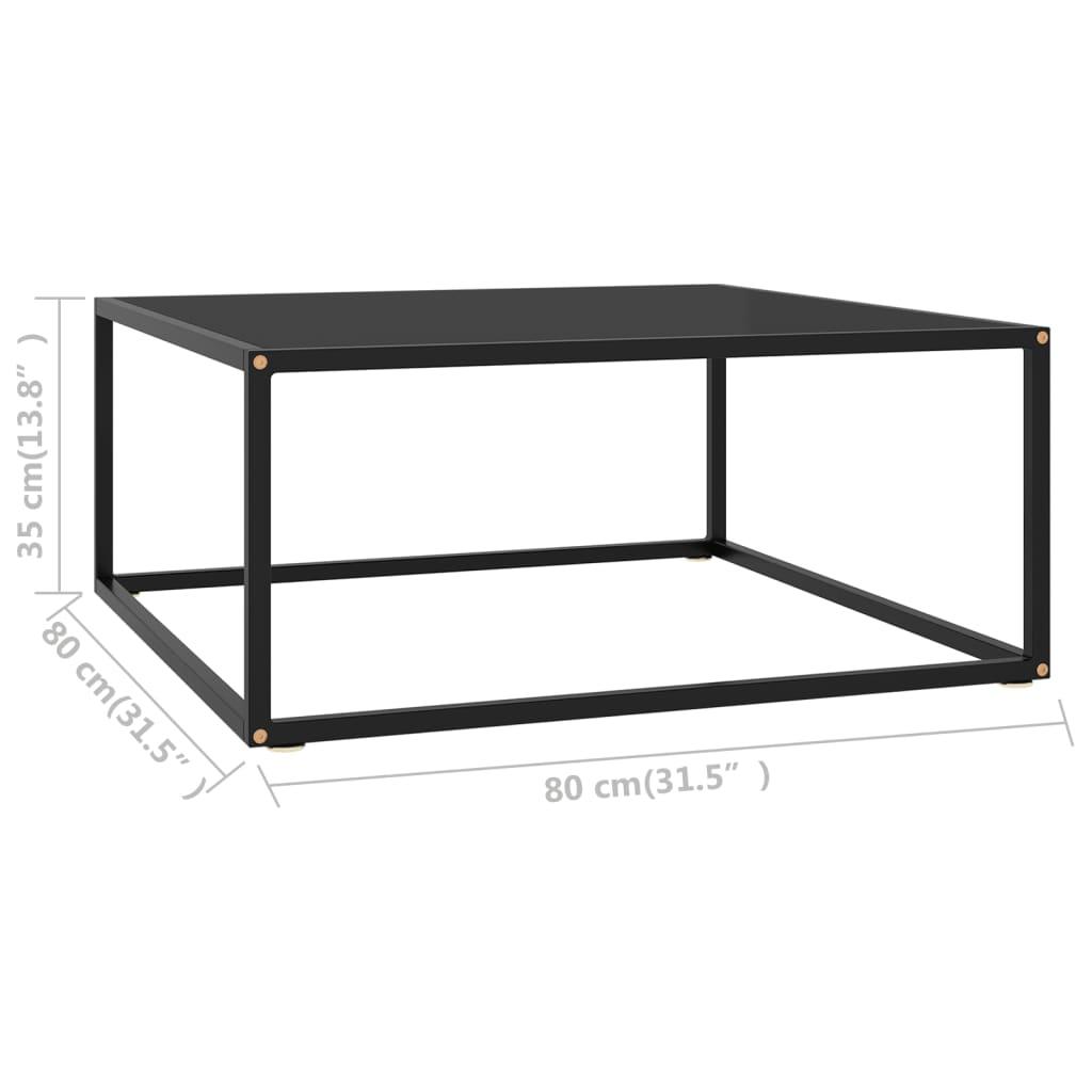 Coffee Table Black with Black Glass 31.5"x31.5"x13.8" at Set Shop and Smile