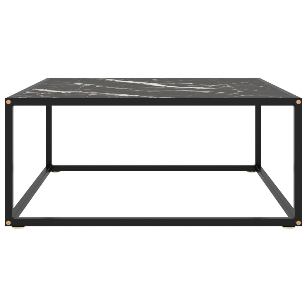 Coffee Table Black with Black Marble Glass 31.5"x31.5"x13.8" at Set Shop and Smile