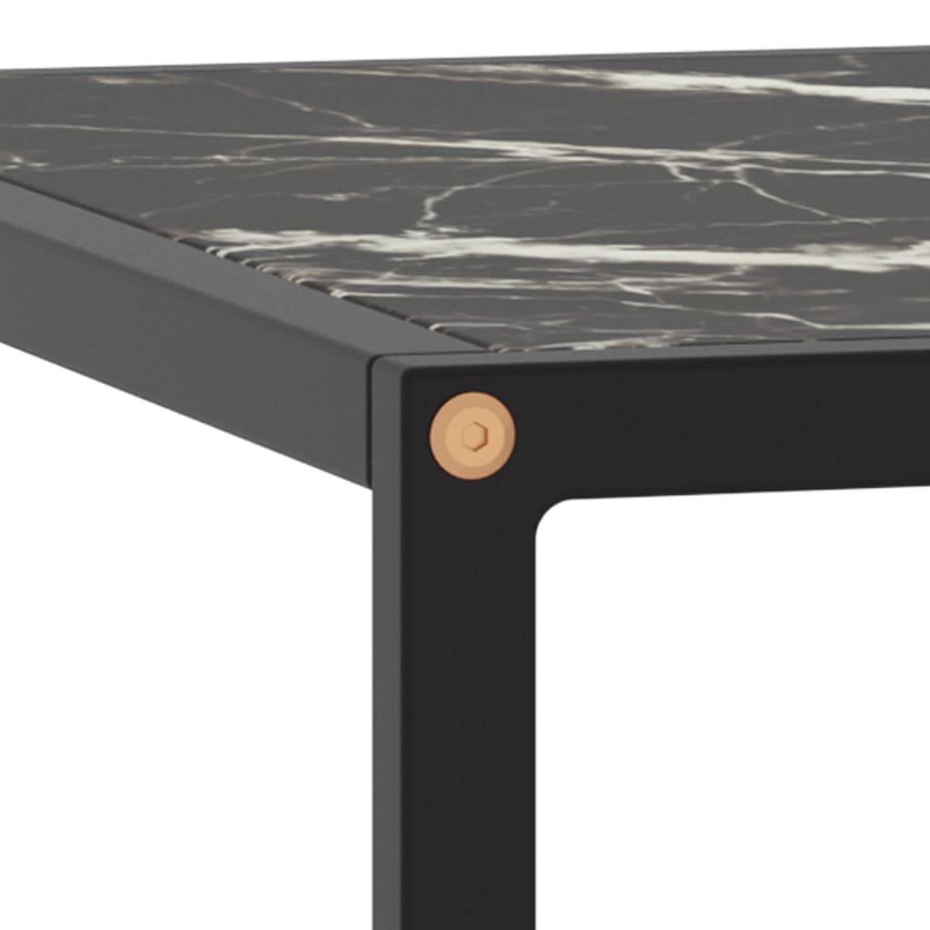 Coffee Table Black with Black Marble Glass 31.5"x31.5"x13.8" at Set Shop and Smile