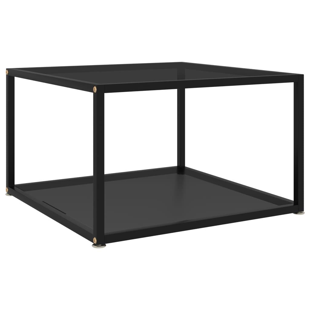 Coffee Table Black 23.6"x23.6"x13.8" Tempered Glass at Set Shop and Smile