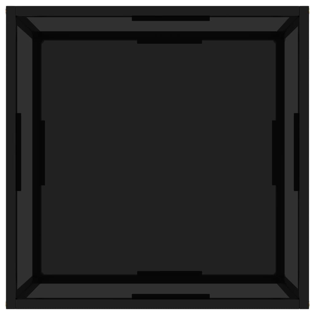 Coffee Table Black 23.6"x23.6"x13.8" Tempered Glass at Set Shop and Smile