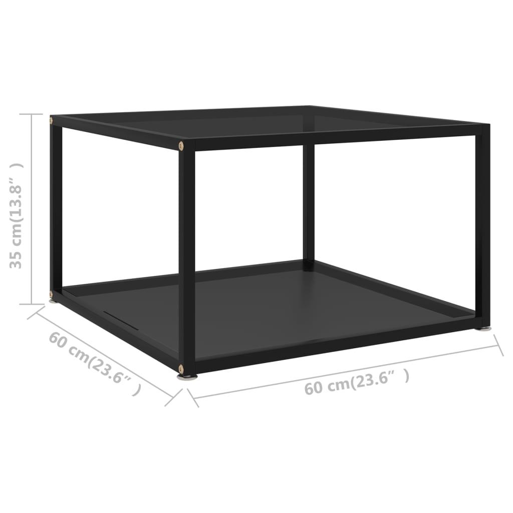 Coffee Table Black 23.6"x23.6"x13.8" Tempered Glass at Set Shop and Smile