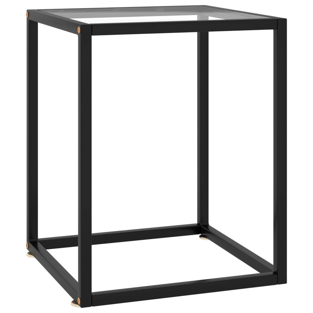 Coffee Table Black with Tempered Glass 15.7"x15.7"x19.7" at Set Shop and Smile