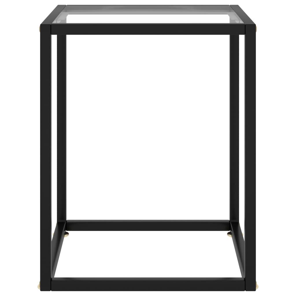 Coffee Table Black with Tempered Glass 15.7"x15.7"x19.7" at Set Shop and Smile