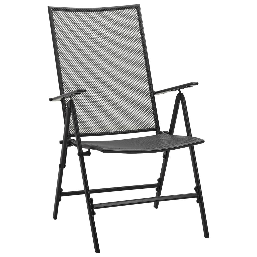 Folding Mesh Chairs 4 pcs Steel Anthracite at Set Shop and Smile