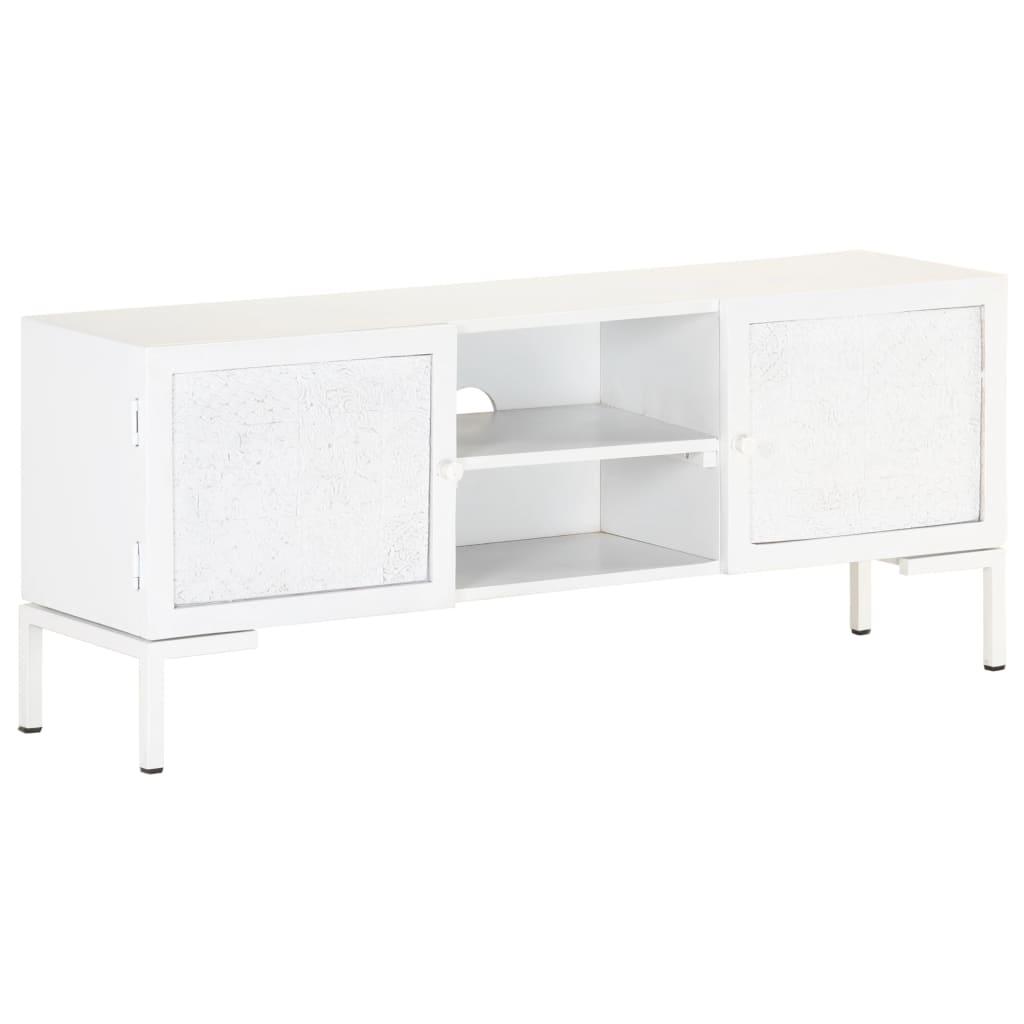 TV Cabinet White 45.3"x11.8"x18.1" Solid Mango Wood at Set Shop and Smile