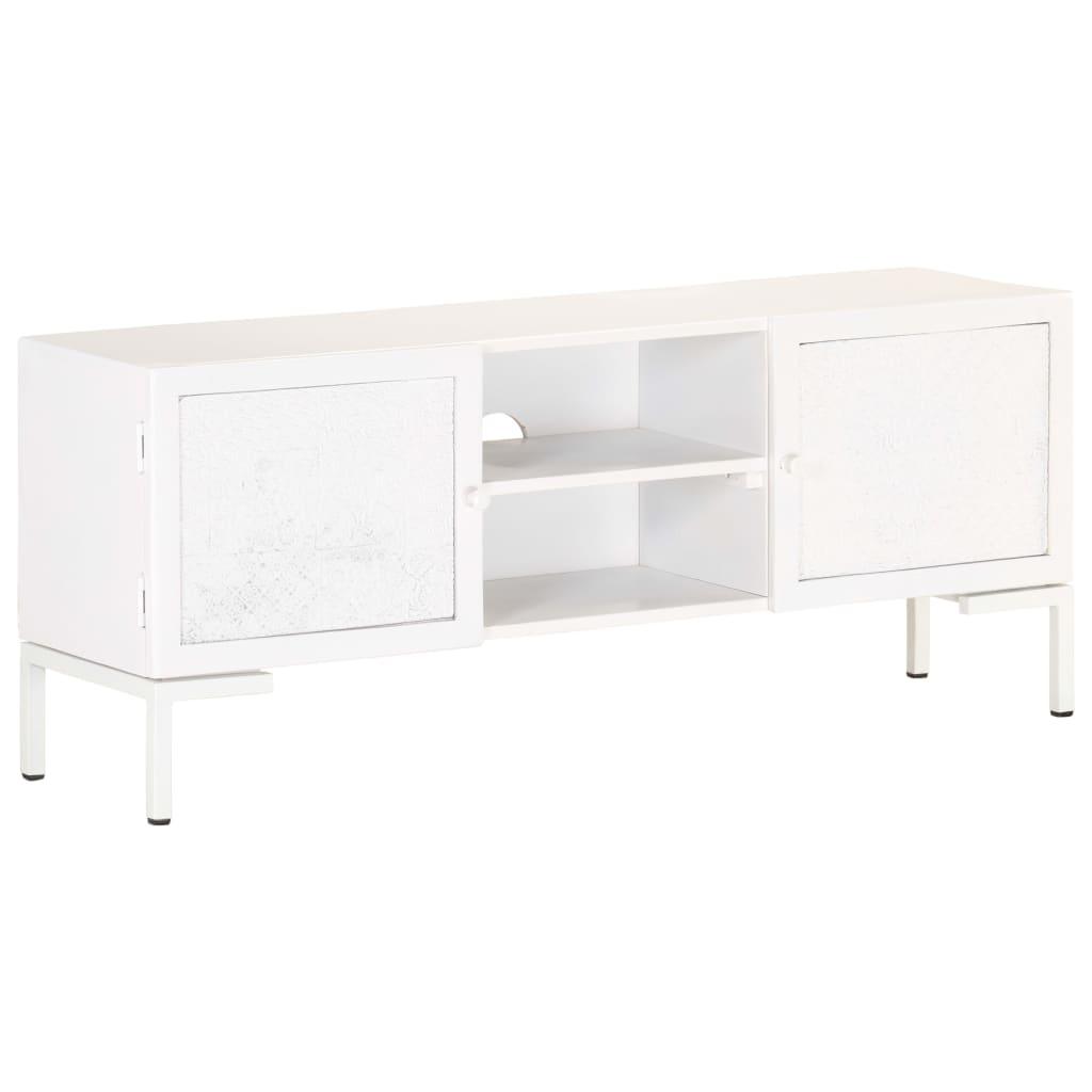 TV Cabinet White 45.3"x11.8"x18.1" Solid Mango Wood at Set Shop and Smile